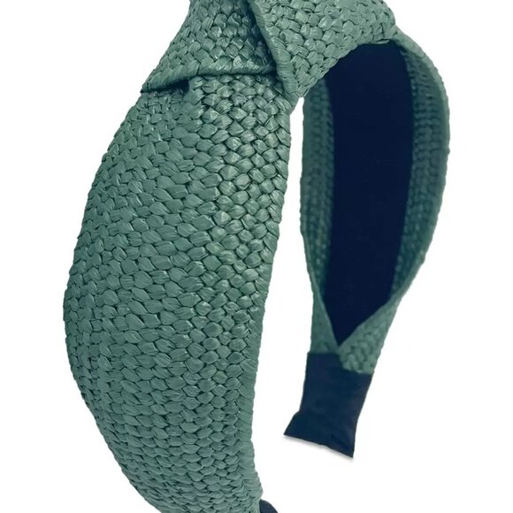 Inc International Concepts Raffia-Woven Knotted Headband in Green NWT MSRP $25 - Picture 1 of 1